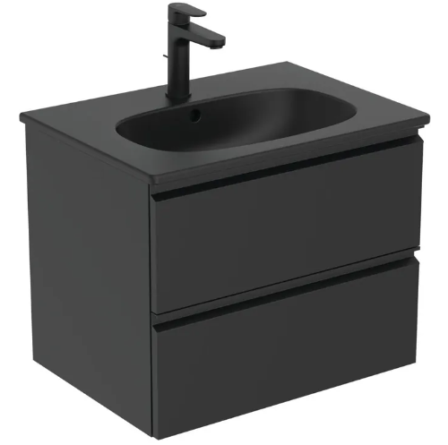 Ideal Standard Tesi praustuvas suspintelė 625x450x165, matinė juoda